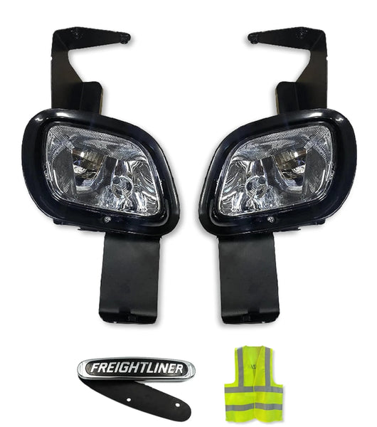 Fog Lights Lamps Assembly with Mounting Brackets Set 2008-2017 Freightliner Cascadia 125 113