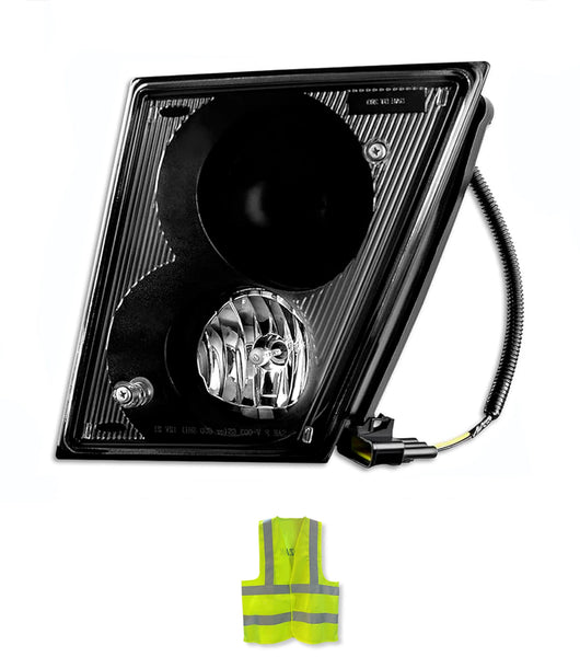 Fog Light Single Bulb Halogen Black Driver 2004-2017 Volvo VNL VNM VT