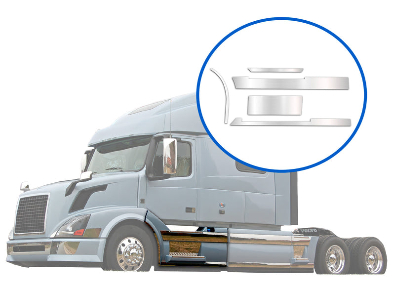 Front Panel Stripes Chrome Trim Set for Driver Side (5L, 6L, 7L, 8L, 9L)  2004-2017 Volvo VNL