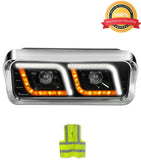 Headlight Black LED DRL Passenger Kenworth W900 T800 T600