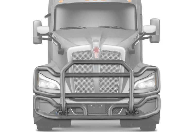 Front Grey Grille Guard Large 2022+ Kenworth T680 Next Gen (No Fog)