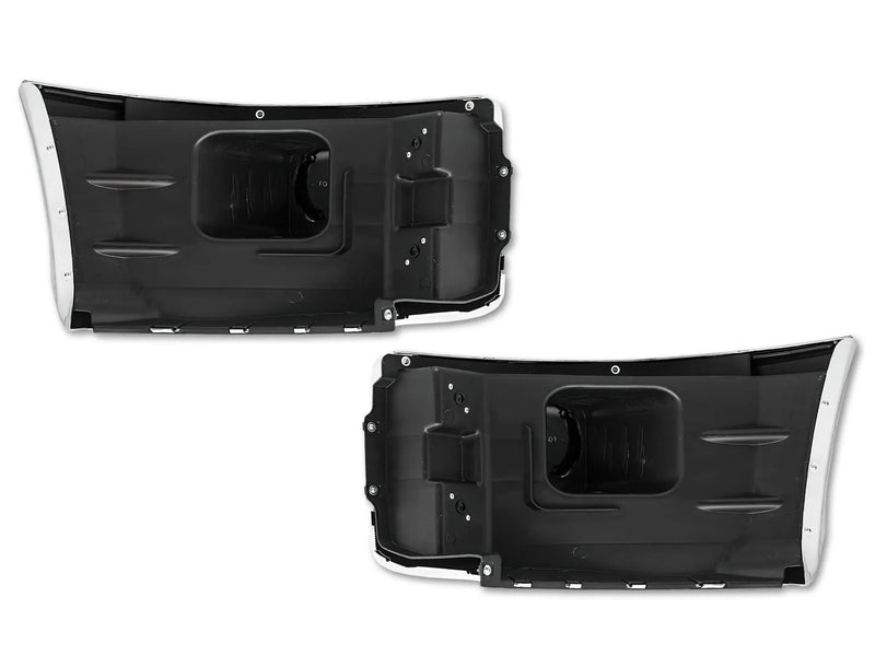 Chrome Plastic Bumper Corners Right and Left Side No Fog Light Hole for Peterbilt 579 - 