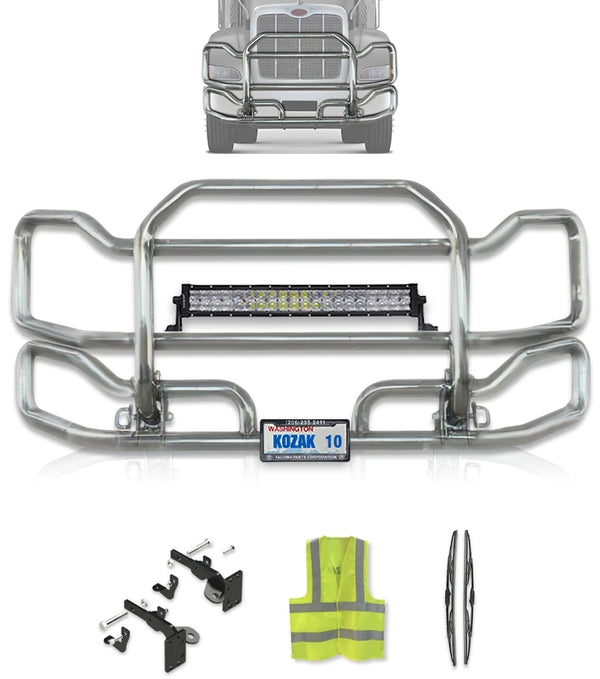 Front Grille Bumper Guard Large Chrome Peterbilt 384