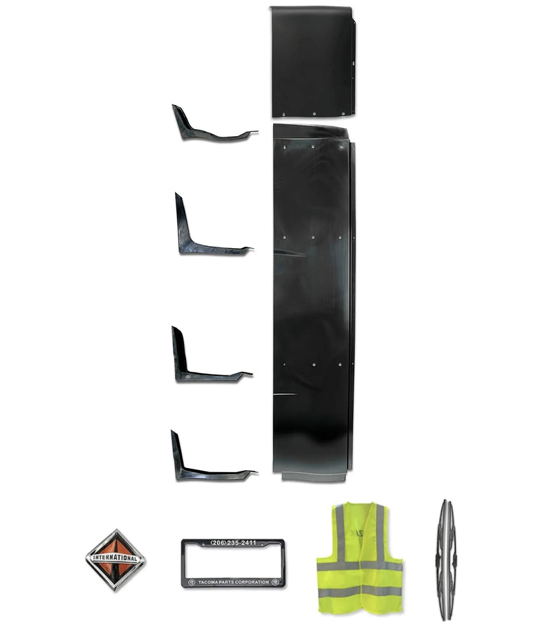 Top and Lower Wind Fairing Cab Extenders w/Brackets Driver