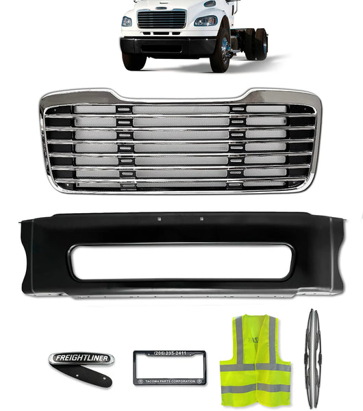 Grille and Center Bumper Black 2003-2012 Freightliner M2 Business Class 106 112