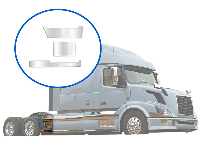 Stripes Chrome Trim Set for Rear Step Fairing Panel 33" (85 cm) Passenger Side (12R, 13R, 14R)  2004-2017 Volvo VNL