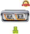 Headlight Chrome LED DRL Passenger Kenworth W900 T800 T600