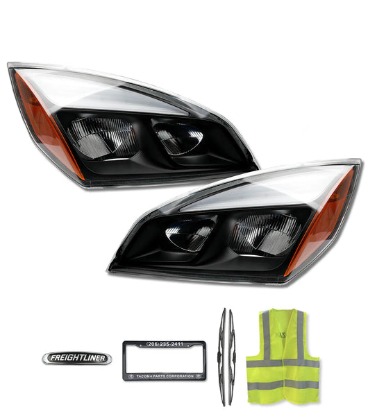 Juego de faros delanteros LED completos con carcasa negra para Freightliner Cascadia 126 116 (2018+)