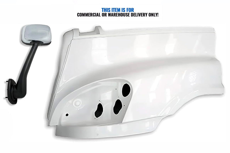 Hood Fender Fiberglass with Hood Mirror Driver 2008-2017 Freightliner Cascadia 125 113