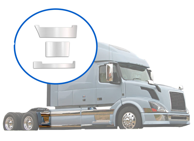 Stripes Chrome Trim Set for Rear Step Fairing Panel 29" (75 cm) Passenger Side (12R, 13R, 14R)  2004-2017 Volvo VNL
