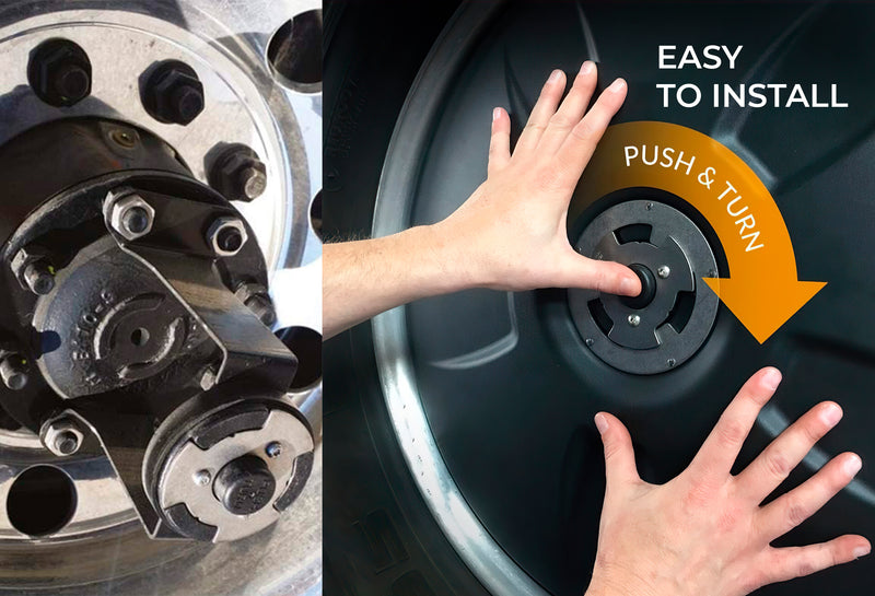 22.5" Aerodynamic Wheel Covers for Semi Trucks (drive axle), Twist & Lock 2 Pcs