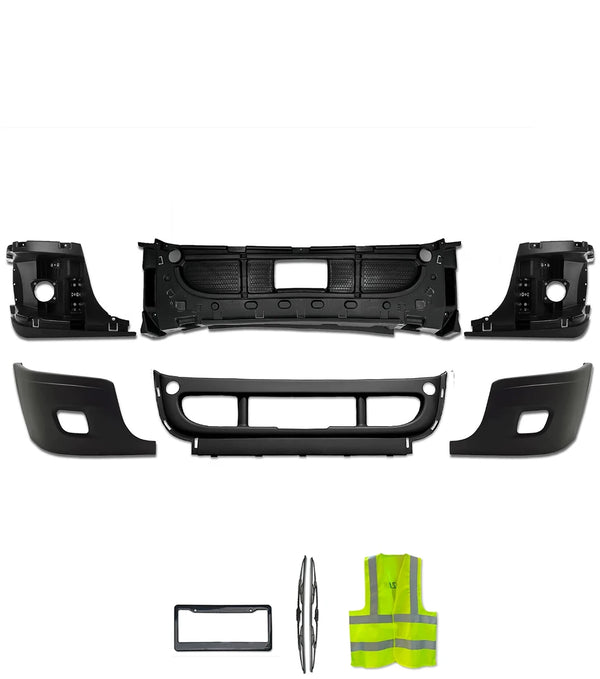 Bumper Set with Fog Light Holes 6 Pcs 2008-2017 Freightliner Cascadia 125 113