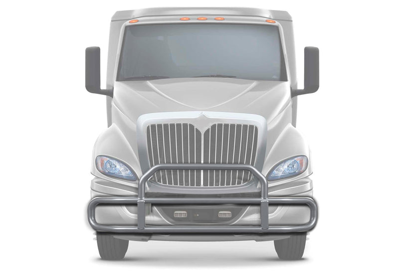 Gray Front Grille Deer Moose Bumper Guard International RH (plastic bumper w/central fog lights)