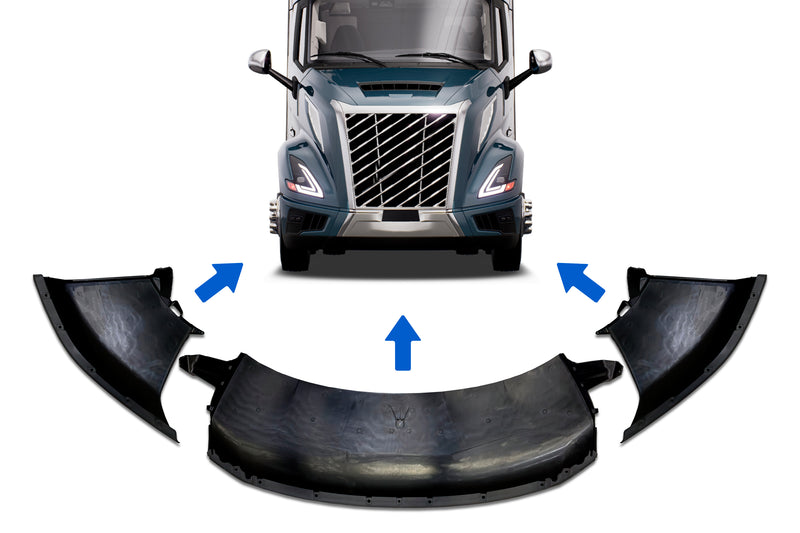 Bumper Air Flow Deflectors Set - Driver, Passenger Side and Center 2025 Volvo VNL
