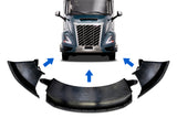 Juego de deflectores de flujo de aire para parachoques: lado del conductor, lado del pasajero y central para Volvo VNL 2025