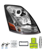 Headlight with LED bar Chrome Passenger 2004-2017 Volvo VNL VNX VT