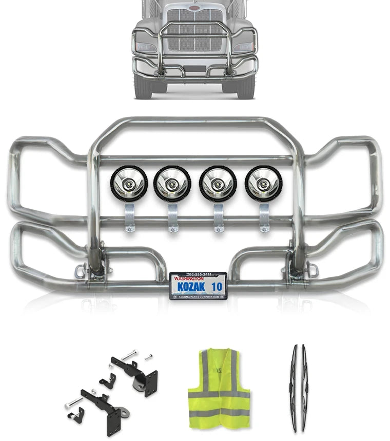 Front Grille Bumper Guard Large Chrome Peterbilt 384