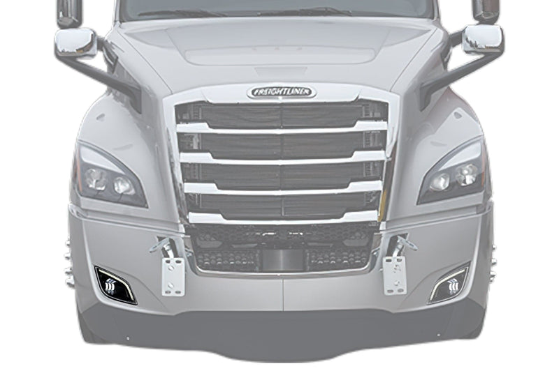LED Fog Light with Halo Ring DLR Black Housing Right Freightliner Cascadia 2018+ - 
