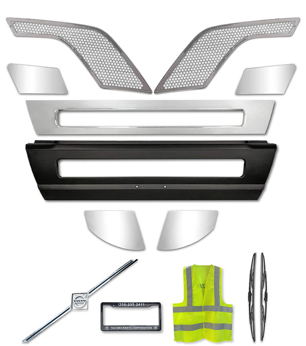 Bumper Center with Chrome Trim Set 2016-2017 Volvo VNL