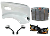 Fiberglass Long Hood Modified Style w/Front Grille, LED Headlights & Mirrors Set 2014-2022 Peterbilt 579
