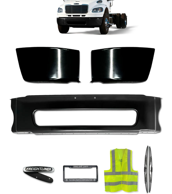 Bumper Set Steel Black 2003-2021 Freightliner M2 Business Class 106 112