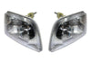 Headlights with Led Bulbs Set 1998-2003 Volvo VN VNL;  2000-2017 VNM
