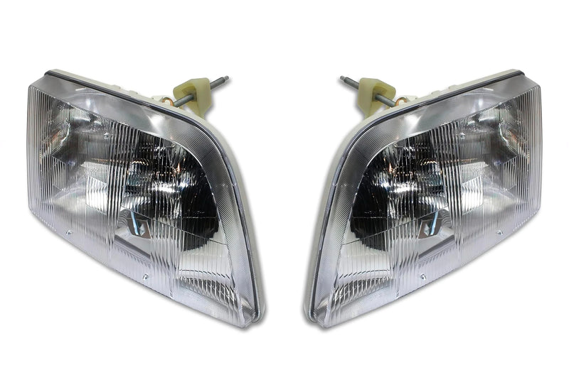 Headlights with Led Bulbs Set 1998-2003 Volvo VN VNL;  2000-2017 VNM