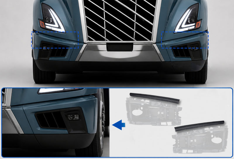 Front Bumper Corner Seals Long Set 2025+ Volvo VNL New
