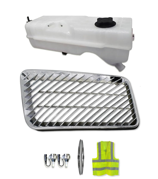 Engine Overflow Coolant Recovery Bottle Tank w/Cap & Sensor, Side Hood Air Intake Grille 1996-2003 Volvo VNL VN