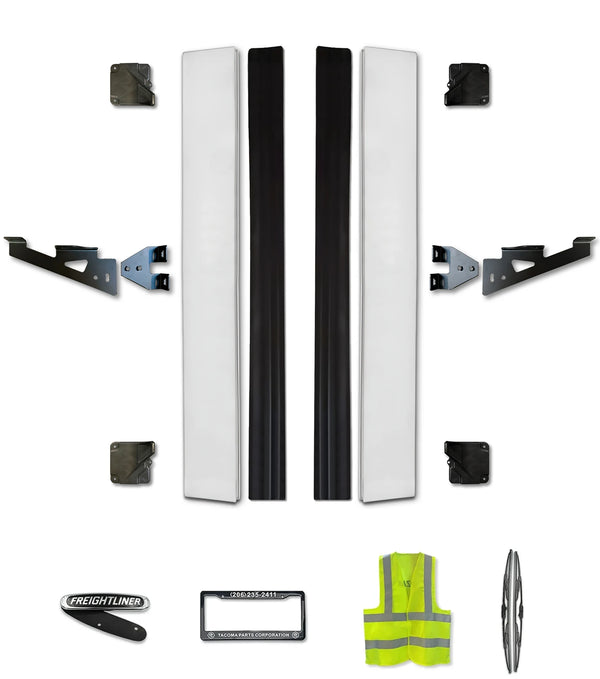 Bottom Cabin Fairings Narrow w/ Stripes & Brackets Set 2008-2017 Freightliner Cascadia