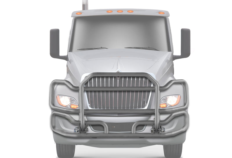 Front Grey Grille Guard Large International LT LT625 (plastic bumper)