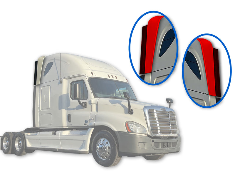 Top Cabin Wing Fairings w/ Stripe Narrow Version Set 2008-2017 Freightliner Cascadia