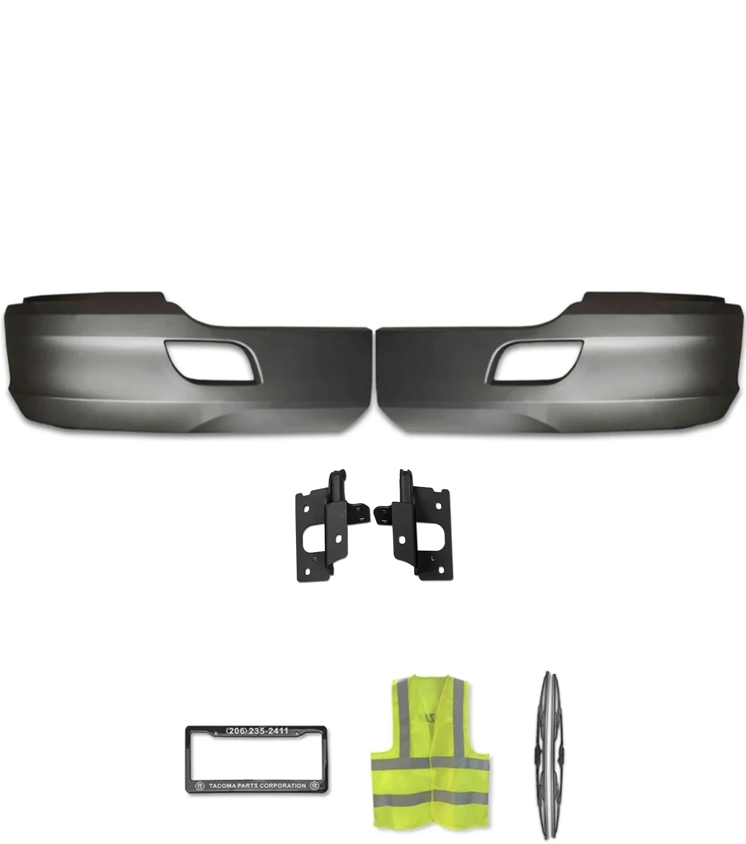 Black Plastic Bumper Extension Corners Pair Set Kenworth T680