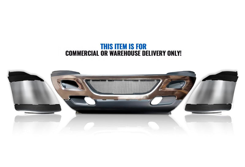 Bumper Plastic with Chrome Trim Set 2008-2015 International Prostar