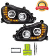 Headlights Full LED Black Set 2013-2021 Kenworth T680