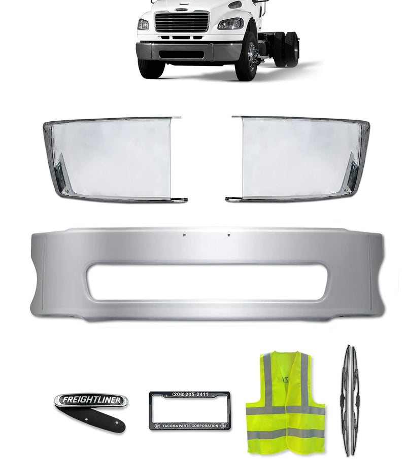 Bumper Set Steel Chrome 2003-2021 Freightliner M2 Business Class 106 112