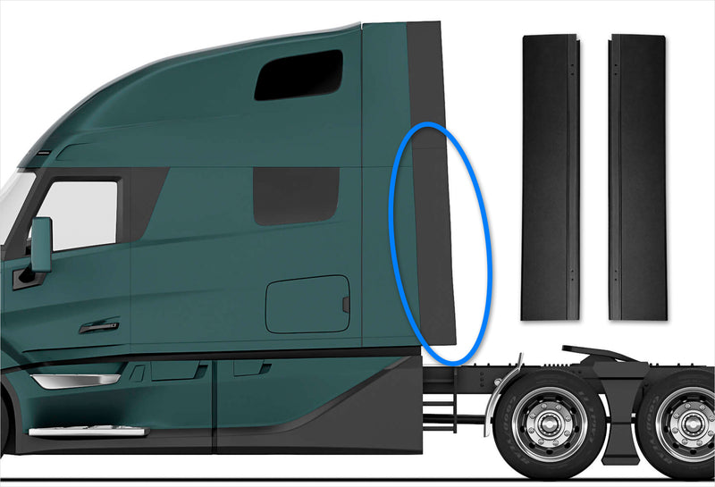 Cabin Fairing Lower Air Deflector Extensions Set 2025 2026 Volvo VNL New