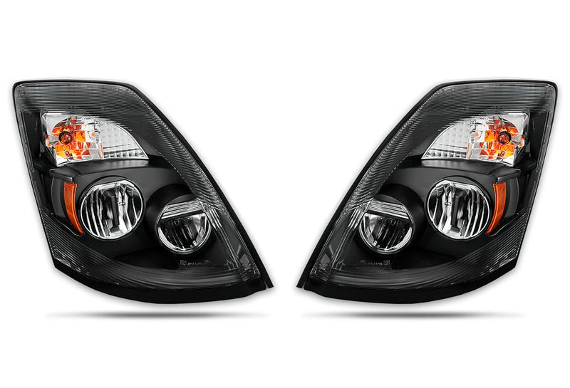 Headlights Full LED Black Set 2004-2017 Volvo VNL VT
