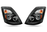 Headlights Full LED Black Set 2004-2017 Volvo VNL VT