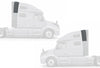 Upper Wind Cab Cabin Fairings Set 2018-2024 Volvo VNL