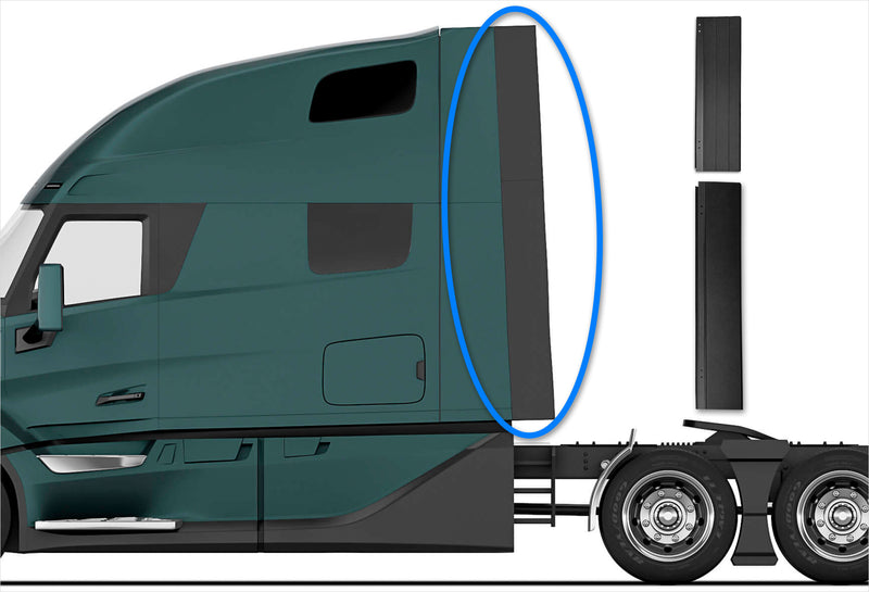 Cabin Fairing Upper & Lower Air Deflector Extensions Driver 2025 2026 Volvo VNL New