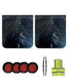 Black Rubber Heavy Duty Semi Truck Mud Flaps Set