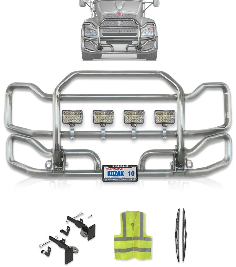 Front Grille Guard Large Chrome Kenworth T440