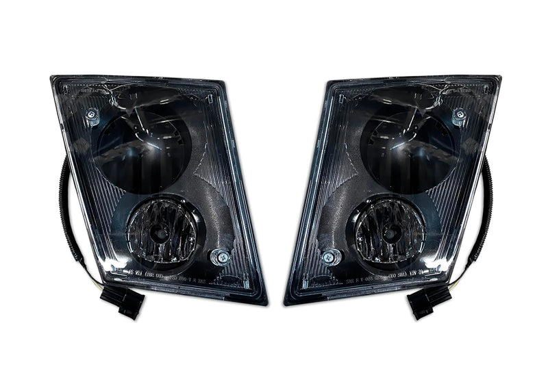Fog Lights Single Bulb Halogen Black Set 2004-2017 Volvo VNL VNM VT