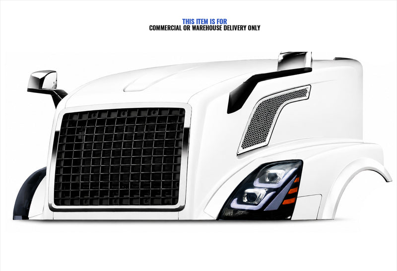 Hood Shell Fiberglass w/ Grille, Mirror, Headlight, Air Intakes 2004-2017 Volvo VNL