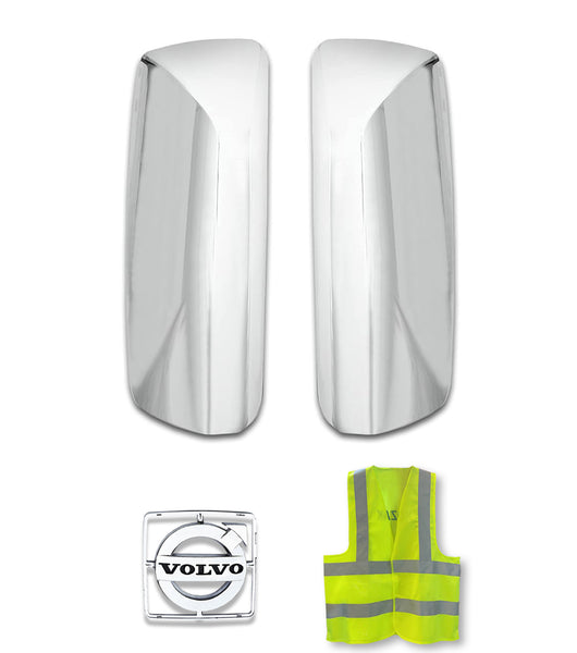 Door Mirror Covers Chrome Set 2004-2024 Volvo VNL VNM VNX