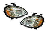 Headlights Halogen Set with Chrome Bezel 2004+ Freightliner Columbia