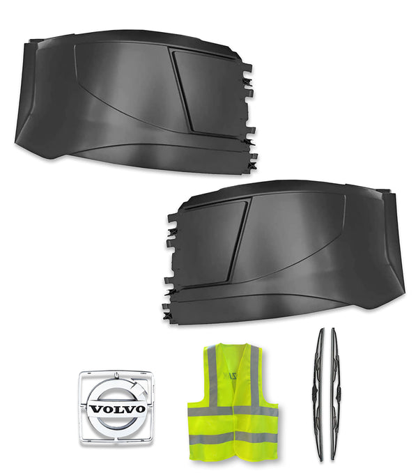 Bumper Corners No Fog Holes Plastic Set 2016-2017 Volvo VNL