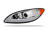 Headlight Chrome with LED Glow Bar Driver 2008-2016 International Prostar