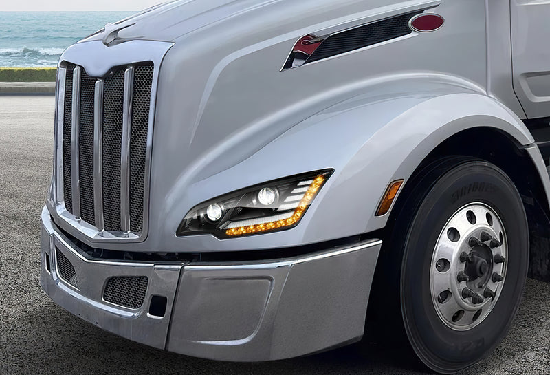 Headlight LED Black Driver 2022+ Peterbilt new 579